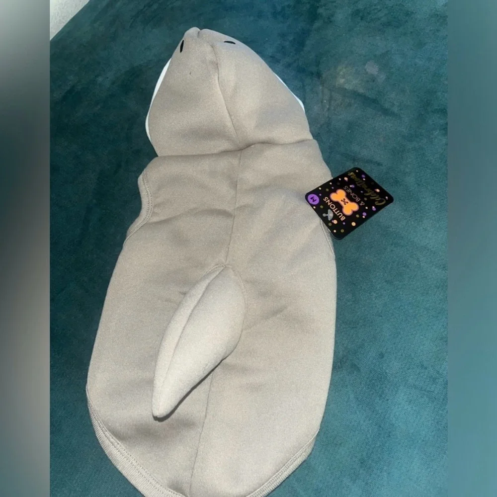 Shark Dog Costume - Gray and White